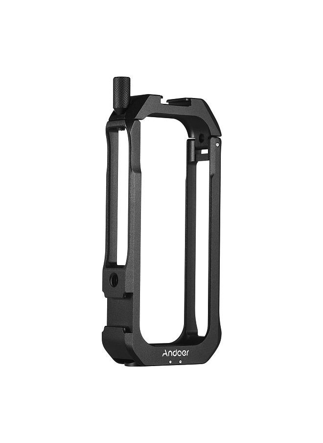ANDOER - Andoer C-ONE X2 Aluminum Alloy Protective Cage Case Action Camera Rig with Cold Shoe Mount Universal 1/4-inch Thread Magnetic Action Camera Mount Replacement for Insta360 ONE X2 - Image 1