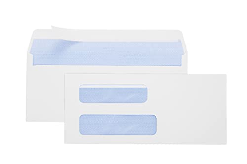 Office Deed #10 Double Window Envelopes Self Seal #10 Security Envelopes-Designed for Business Statements, Quickbook Invoices, and Return, Self Seal Envelopes Size - 4 1/8 X 9 ½’’ - Image 1