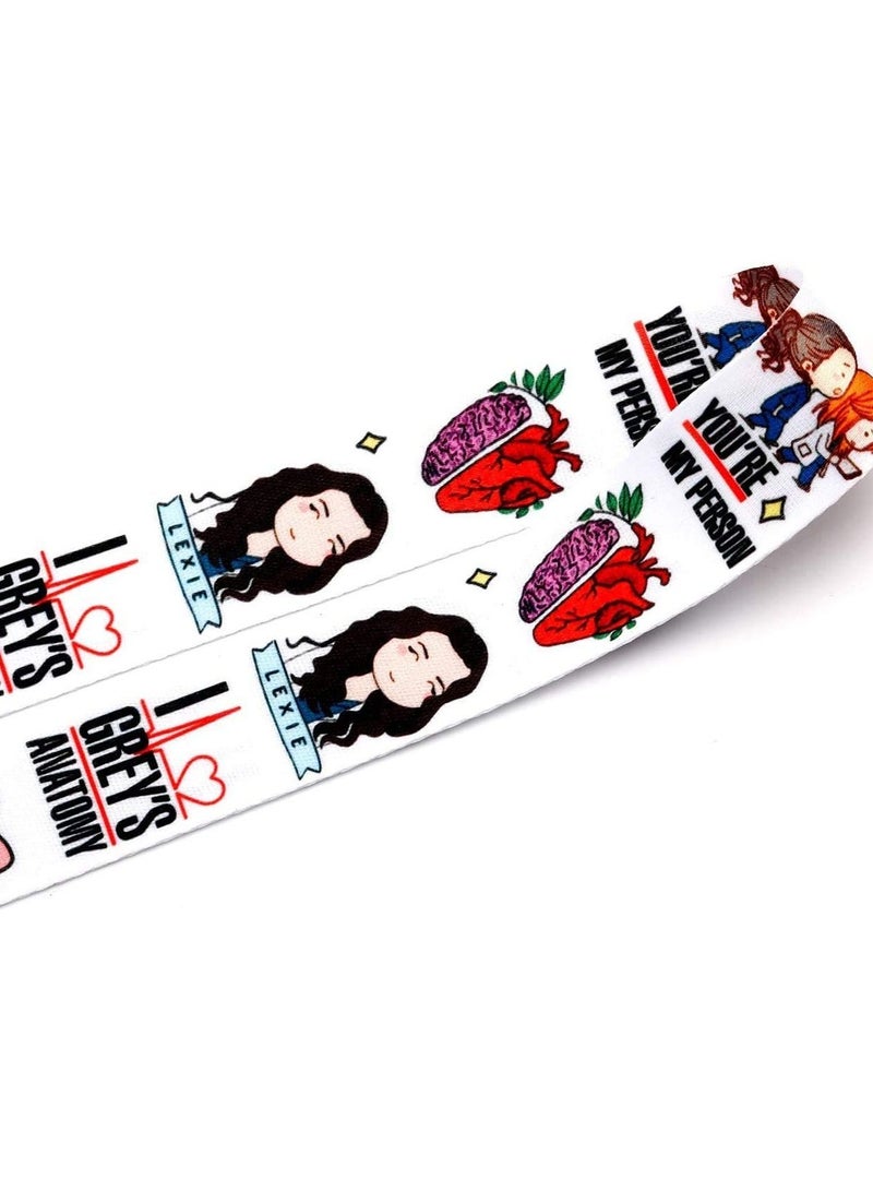 erorex Grey's Anatomy Lanyard Key chain Id Badge Holder ID Card Pass Gym Mobile Phone (WHITE) - Image 4