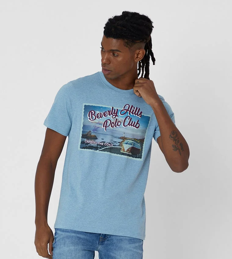 BEVERLY HILLS POLO CLUB  Logo Printed Short Sleeves T-Shirt for Men | Best Price UAE