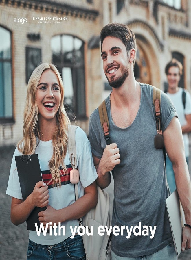 elago Silicone Case Compatible with AirPods 3rd Generation Case - Compatible with AirPods 3 Case Cover, Carabiner Included, Supports Wireless Charging, Shock Resistant, Full Protection (Sand Pink) - Image 3