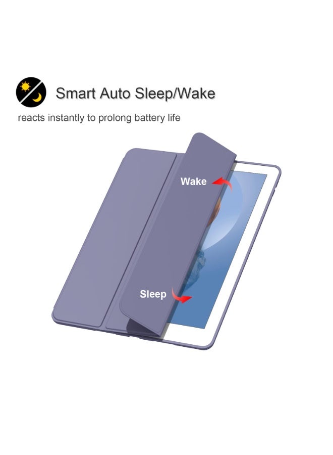 for Samsung Galaxy Tab A9 Plus Case Cover,Transparent Airbag With Pen Slot For Anti Drop, Tablet Protective Cover, Triple Fold Multi Angle Design, Automatic Wake-up/sleep, Soft Leather,Purple - Image 5