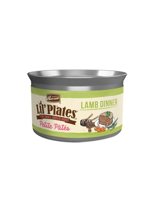 ميريك طعام كلاب رطب ممتاز خالٍ من الحبوب من Merrick Lil' Plates Petite Pates، طعام كلاب صغير طبيعي وناعم، عشاء لحم الضأن - (عبوة من 24 علبة) 3 أونصة - Image 1