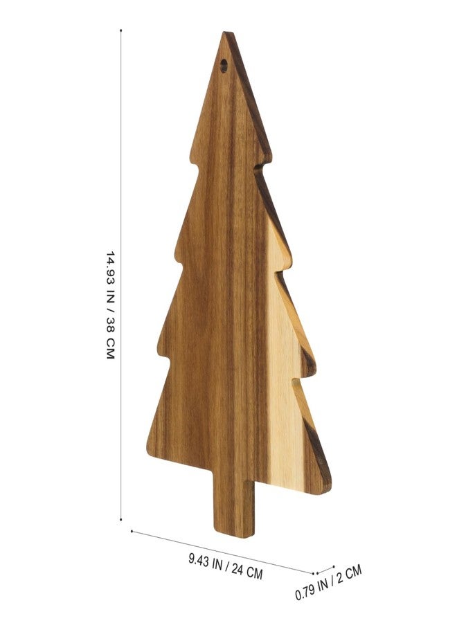UKCOCO Christmas Tree Cutting Board for Kitchen - Christmas Cutting Board - Tree Shaped Holiday Decor Block Cheese Serving Tray for Cheese Fruit Bread Snack Dessert, 9.5 x 15 Inch - Image 2