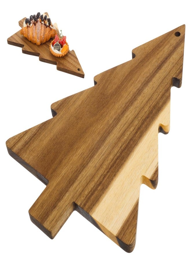UKCOCO Christmas Tree Cutting Board for Kitchen - Christmas Cutting Board - Tree Shaped Holiday Decor Block Cheese Serving Tray for Cheese Fruit Bread Snack Dessert, 9.5 x 15 Inch - Image 1