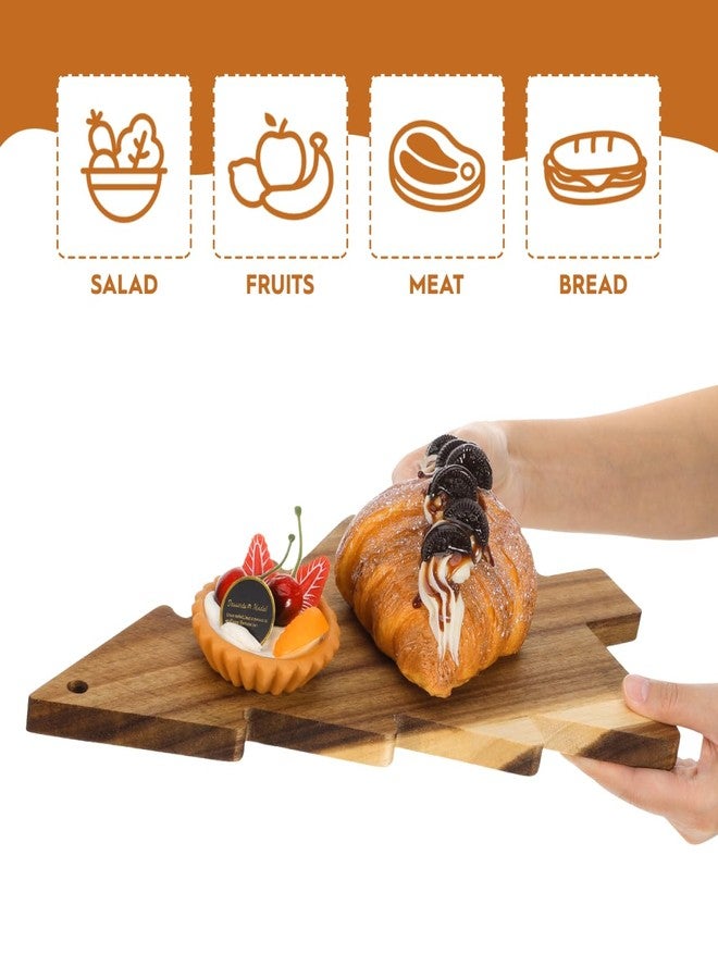 UKCOCO Christmas Tree Cutting Board for Kitchen - Christmas Cutting Board - Tree Shaped Holiday Decor Block Cheese Serving Tray for Cheese Fruit Bread Snack Dessert, 9.5 x 15 Inch - Image 3