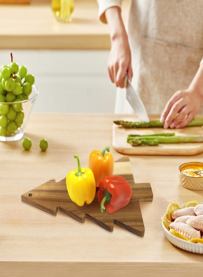 UKCOCO Christmas Tree Cutting Board for Kitchen - Christmas Cutting Board - Tree Shaped Holiday Decor Block Cheese Serving Tray for Cheese Fruit Bread Snack Dessert, 9.5 x 15 Inch - Image 4