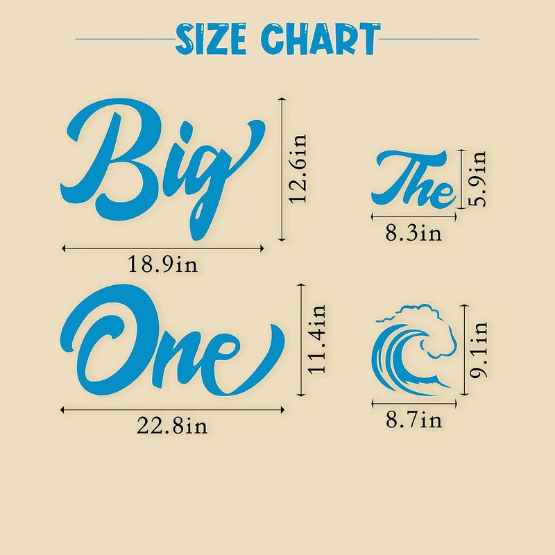 MUWEOL The Big One Decal  Wave Themed 1stFirst Birthday Party Decoration Surf Birthday Decor for Little Boy - Image 2