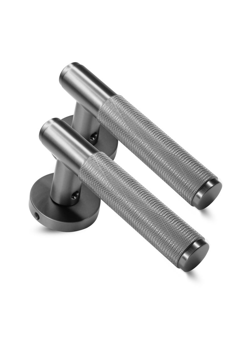 CINCINNO Vires Premium Anti-Rust Brass Door Handle Pair – Durable & Stylish for Home & Office, UV Protection, 2-Year Color & 5-Year Mechanical Warranty, Salt Spray Tested (Gun Metal Grey)  - Image 1