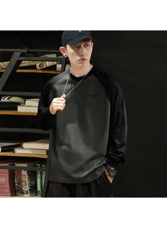 Tonlion Spring Men's Round Neck T-shirt With Left Chest Text And Raglan Sleeves - Image 1