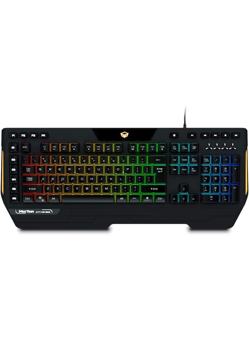 Meetion K9420 - RGB Custom Macro Pro Membrane Gaming Keyboard - Black - Image 1