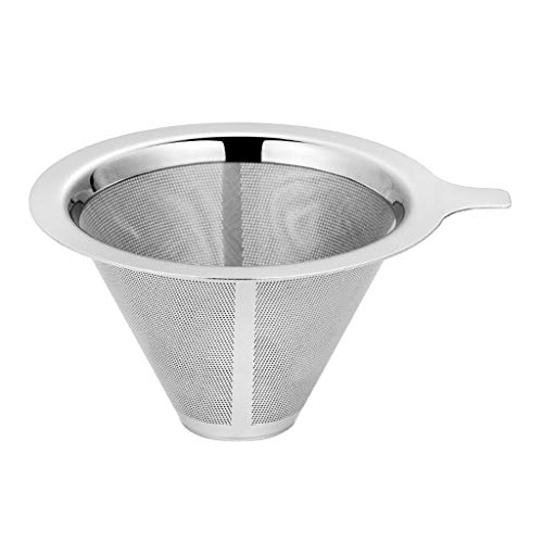 Verilux® Pour Over Filter, Dripper, Paperless Mess Stainless Steel Filter, One to Two Cup Maker, Keeping Natural Coffee Flavour, Easy to Use and Clean - Image 1