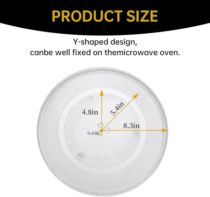 Rotaglass 16.5" Microwave Glass Turntable Plate, 16.5" / 42cm Microwave Tray Replacement Glass Plate, Glass Tray Replacement for LG, GE, Magic Chef, Hotpoint, Panasonic, Kenmore, etc - Image 2