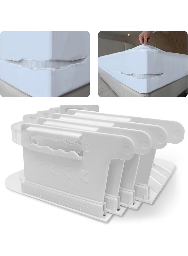 Bed Sheet Holders for Corners, Sheet Holders Keep Sheets Firm & Tight - Lock Fitted Bed Sheet Holder 4PCS, Sheet Straps for All Sheet Mattress Sizes Easy Installation - Image 1