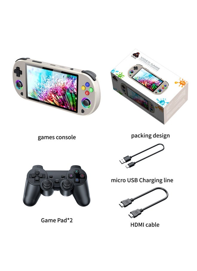 Generic - M22pro Handheld HD 5-inch Handheld Game Machine IPS Open Source Nostalgic Retro Portable-Model:M22 Pro Handheld Machine Gray + 1 Wireless Handle Without Card - Image 1