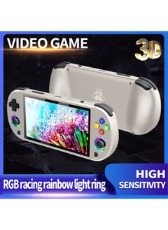 M22pro Handheld HD 5-inch Handheld Game Machine IPS Open Source Nostalgic Retro Portable-Model:M22 Pro Handheld Machine Gray + 1 Wireless Handle Without Card