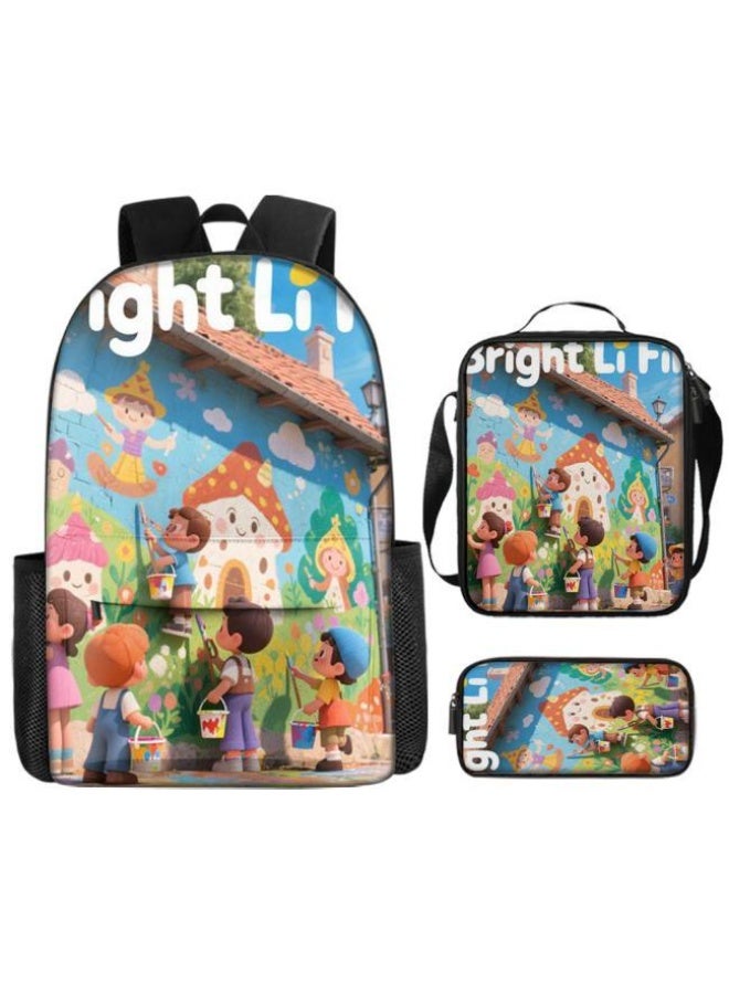 واضح من النار مجموعة من ثلاث قطع من حقائب الرسوم المتحركة، تتعامل بسهولة مع المناسبات المختلفة (الطلاب والأطفال ونزهات الأصدقاء وتسلق الجبال والدراسة وما إلى ذلك) | حقيبة ظهر + حقيبة محمولة باليد + حقيبة قرطاسية | هدايا الموسم المدرسي / العطلات - 114 - Image 2