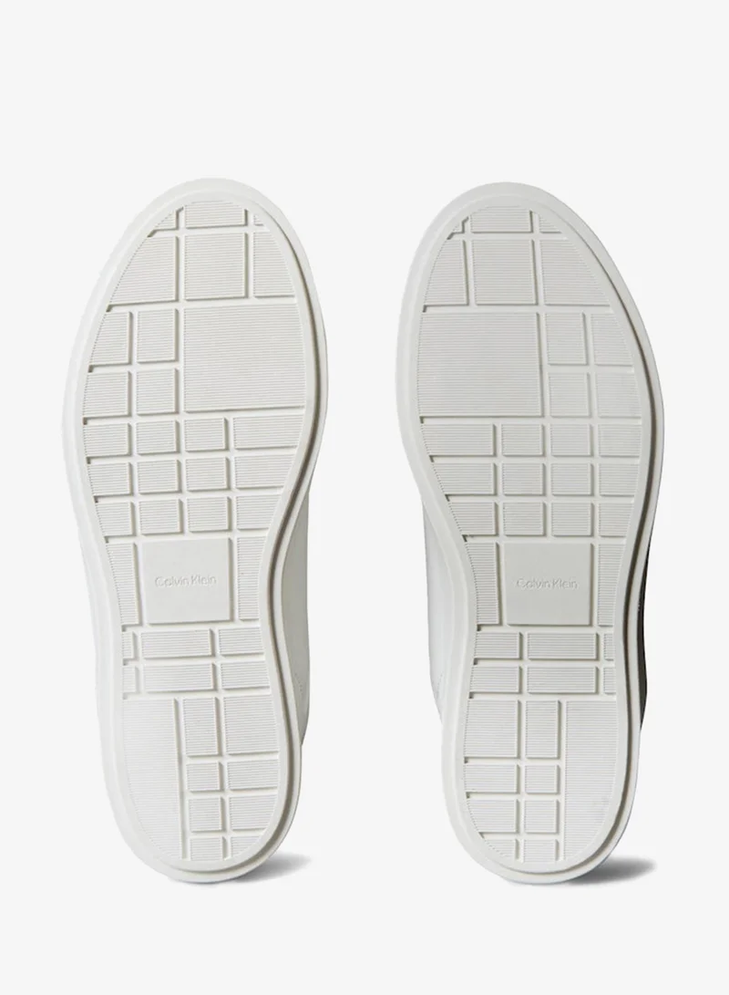Calvin Klein Triple Bright White Brooke - Leather Tonal Logo Trainers for Women | Best Price UAE