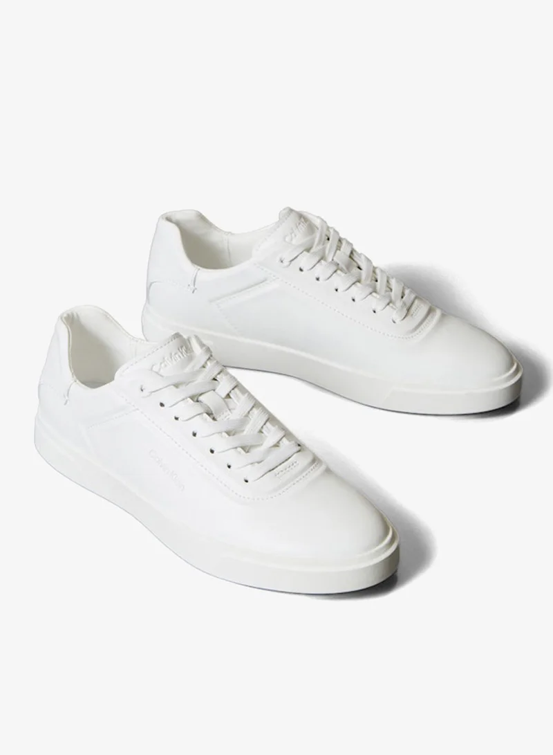 Calvin Klein Triple Bright White Brooke - Leather Tonal Logo Trainers for Women | Best Price UAE