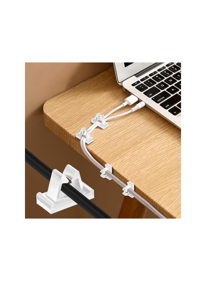 PROMASS promass Adhesive Cable Clips White, M Cable Clips Nylon White, Strong Adhesive Wire Rope Clamp, Vertical Cable Management, Phone Charging Cord Organizer for Desk, Car Dash Cam, Outdoor Light Clips Hook  - Image 5