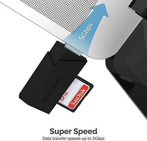 SABRENT SuperSpeed 2 Slot USB 3.0 Flash Memory Card Reader for Windows, Mac, Linux, and Certain Android Systems Supports SD, SDHC, SDXC, MMC/MicroSD, T Flash [Black] (CR-UMSS) - Image 5