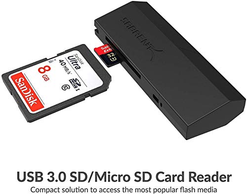 SABRENT SuperSpeed 2 Slot USB 3.0 Flash Memory Card Reader for Windows, Mac, Linux, and Certain Android Systems Supports SD, SDHC, SDXC, MMC/MicroSD, T Flash [Black] (CR-UMSS) - Image 3
