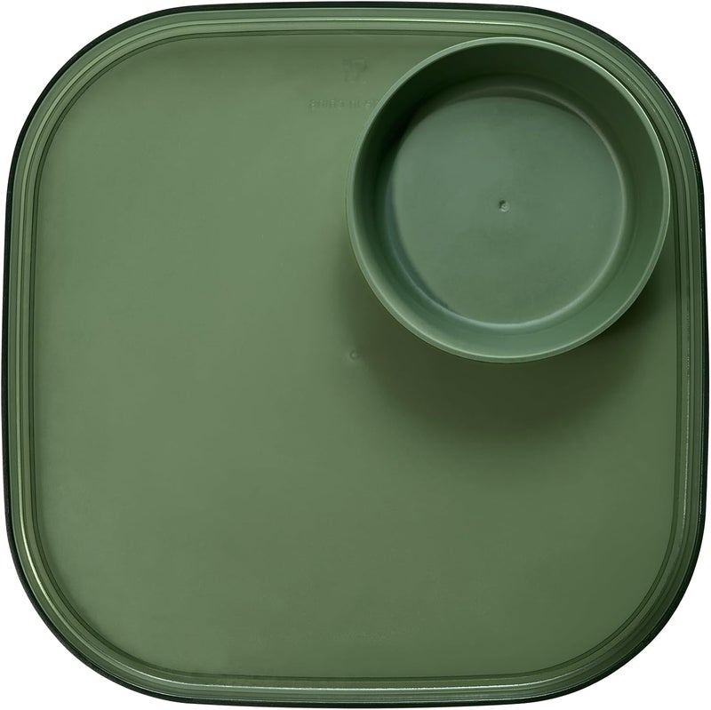Madesmart Dipware Reusable Dining PlateServing Tray for Appetizers and Snacks FoodSafe Appetizer Serving Platter with Removable Dip Bowl Olive - Image 2