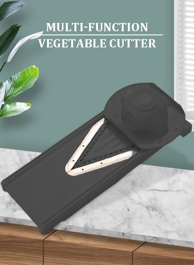 Stainless Steel Vegetable Slicer & Grater - Multi-Function Food Chopper with 2 Interchangeable Attachments (Shred/Slice/Dice) | Non-Slip Hand Guard & Compact Kitchen Tool  - Image 5