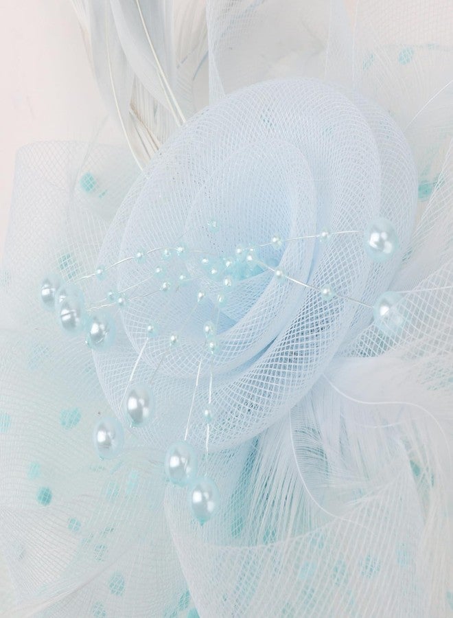 DRESHOW Fascinators Hat Flower Mesh Ribbons Feathers on a Headband and a Clip Tea Party Headwear for Girls and Women - Image 4
