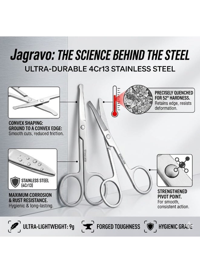 Jagravo Stainless Steel Round Tip Nose & Eyebrow Trimming Scissors - Image 4