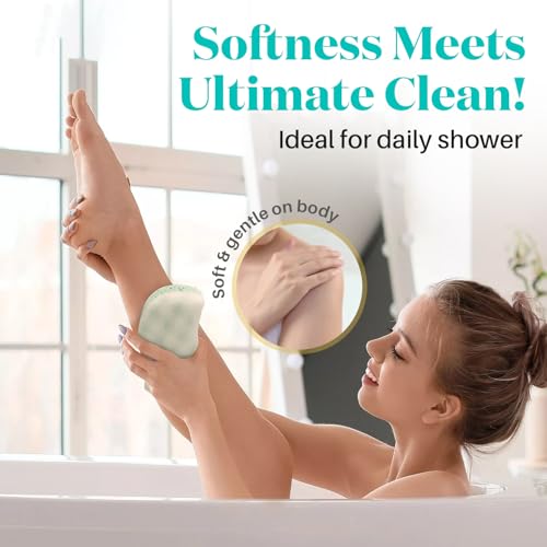 Calypso Aqua Massage-Dual Action Textured Cellulose Bathing Scrubbing Sponge for exfoliation For Men and women 1 PC assorted colour - Image 2