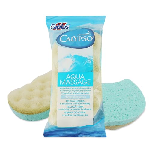 Calypso Aqua Massage-Dual Action Textured Cellulose Bathing Scrubbing Sponge for exfoliation For Men and women 1 PC assorted colour - Image 1