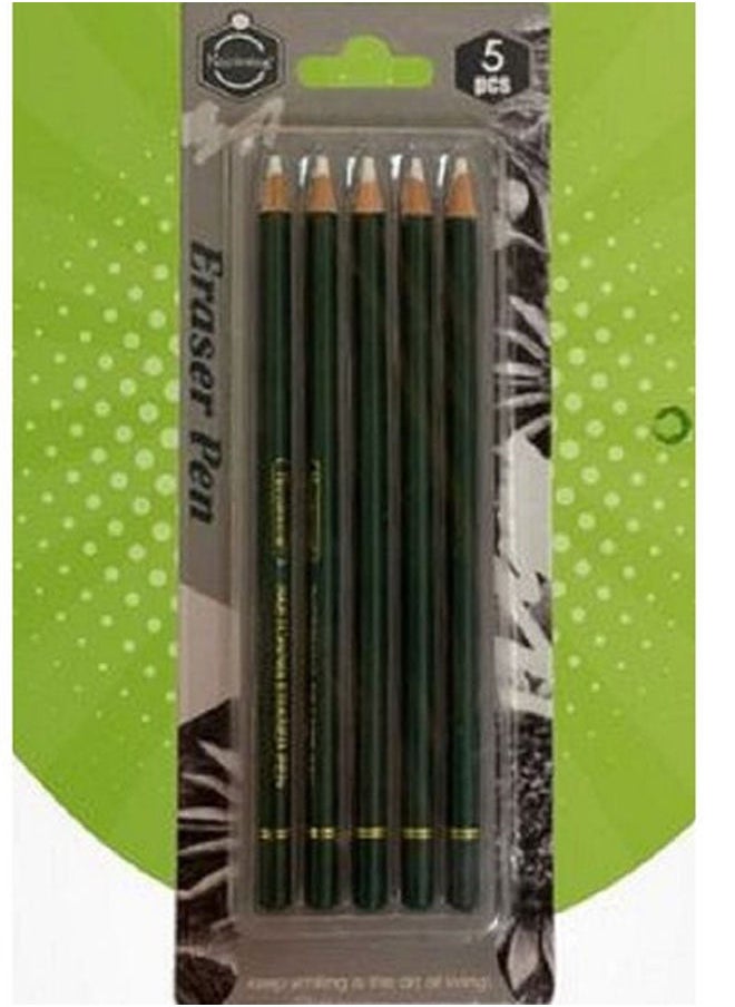 Keepsmiling Rubber Pen Set Of 5 Pcs White 