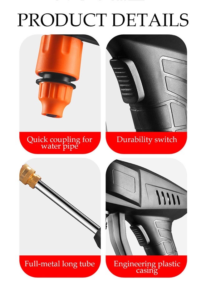 DUNISO Portable Cordless High Pressure Washer, Battery Powered Handheld Car Mounted High Pressure Washer with 6-in-1 Nozzle Soap Dispenser, Battery Powered with Tool Box for Car/Fence/Floor Cleaning and Watering - Image 3