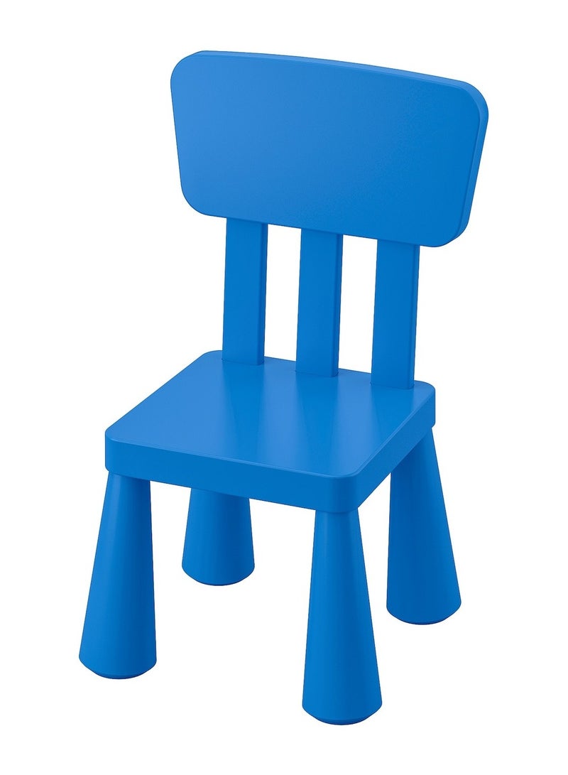 childrens chair in outdoor blue