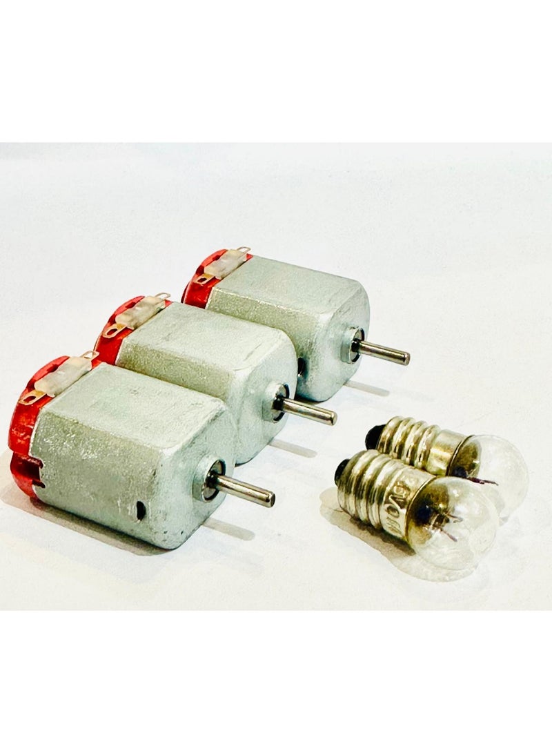 DC MOTOR 9V 3 PIECES AND LED LAMP 2 PIECES - Image 1
