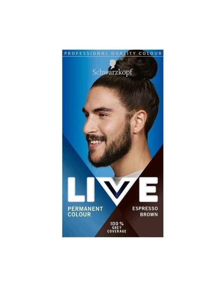 Schwarzkopf Live Men Permanent Hair Colour Fade Resistant Hair Dye 880 Espresso Brown 1 Count Pack of 1