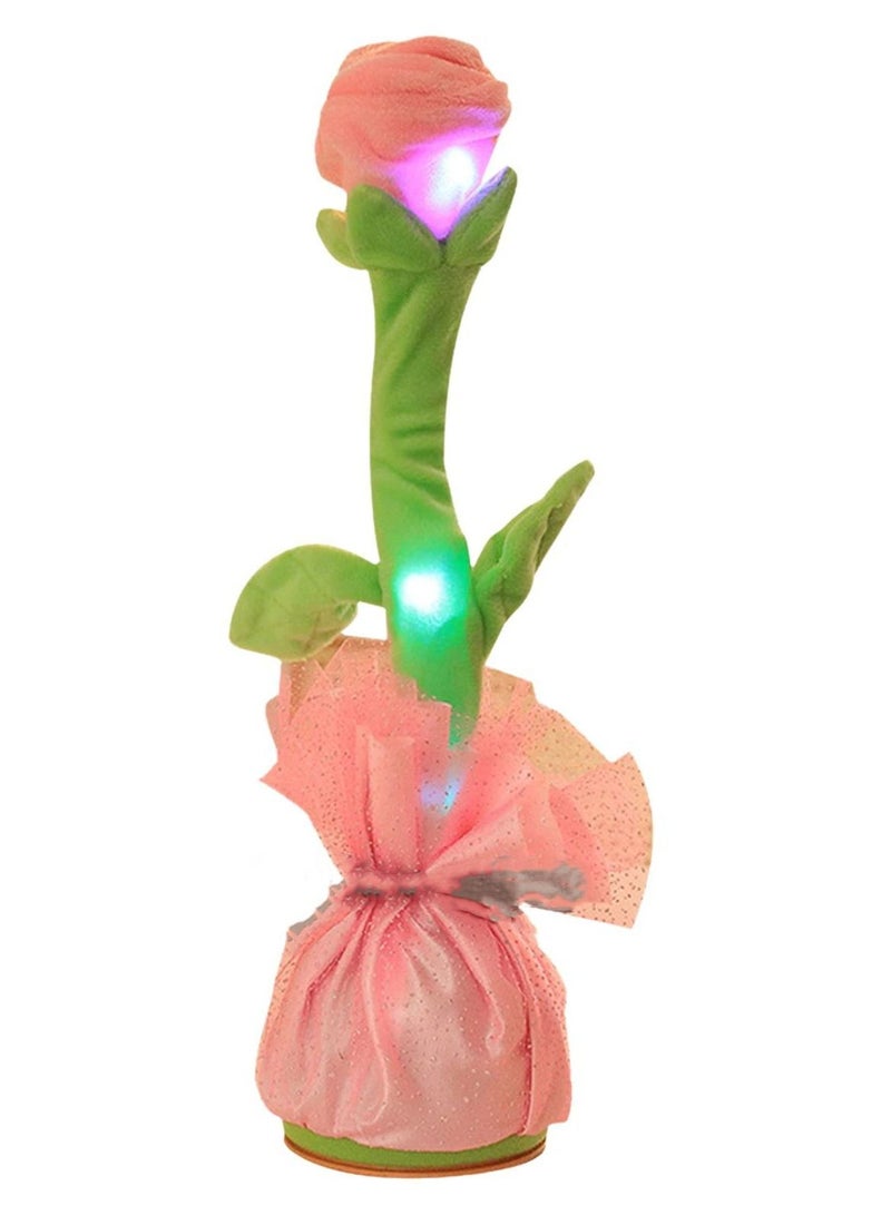 DARIYAH Dancing Pink Rose Toy Rechargeable Singing Repeats What You Say Talking Funny Creative Plush doll - Image 5