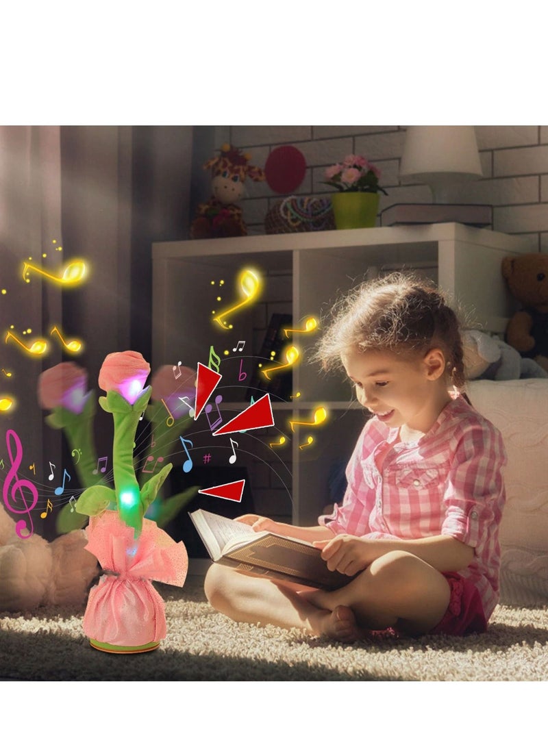 DARIYAH Dancing Pink Rose Toy Rechargeable Singing Repeats What You Say Talking Funny Creative Plush doll - Image 1