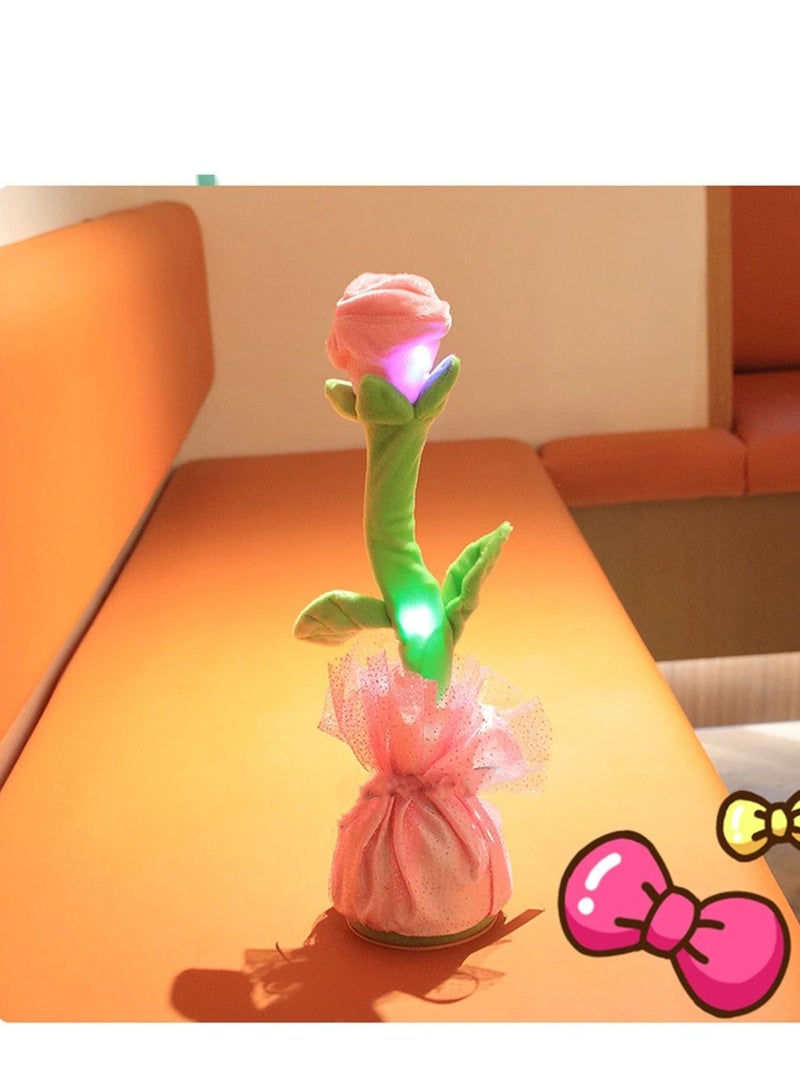 DARIYAH Dancing Pink Rose Toy Rechargeable Singing Repeats What You Say Talking Funny Creative Plush doll - Image 4