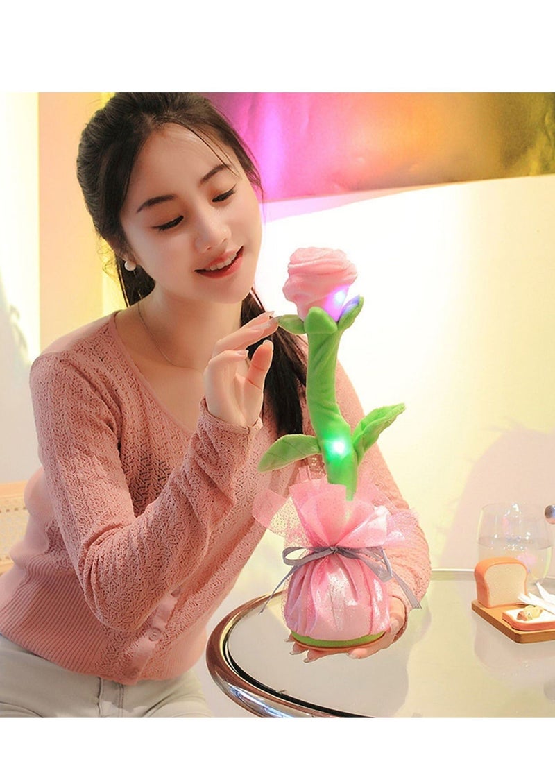 DARIYAH Dancing Pink Rose Toy Rechargeable Singing Repeats What You Say Talking Funny Creative Plush doll - Image 3