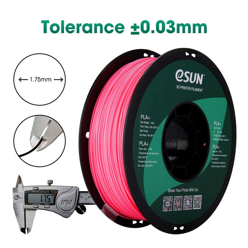 eSUN PLA PRO (PLA+) 3D Printer Filament, Dimensional Accuracy +/- 0.03mm, 1kg Spool, 1.75mm, Pink - Image 4
