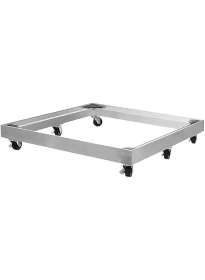 قاعدة ديب فريزر وأجهزة منزلية مربعة مقاس 61 × 61 سم من الألومنيوم المقوى، حامل قاعدي متين بلون فضي مقاوم للصدأ والرطوبة، قاعدة تثبيت للأجهزة الثقيلة توفر الحماية والتهوية الفائقة للمطابخ والمنازل - Image 1