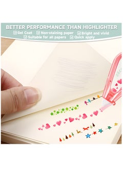 Excefore Decorative Correction Tape, 5 Pcs DIY Cartoon Pattern Decorative Tape, Decorative Curve Highlighter for Scrapbooking Greeting Card Letter Diary, Stationery Supplies  - Image 4