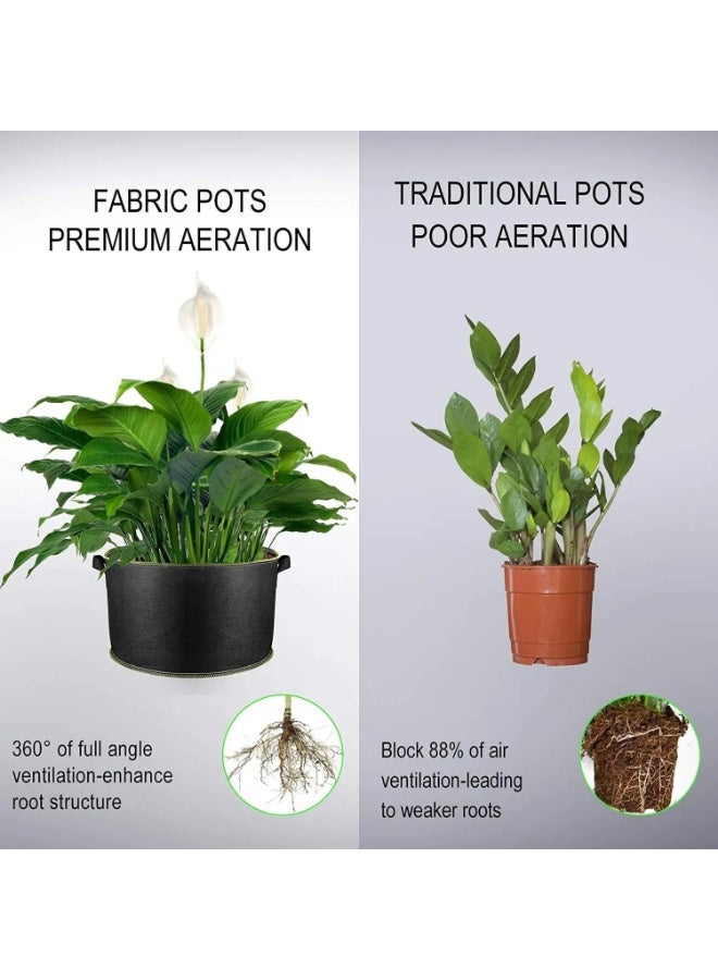 Beone Plant Grow Bags 5-Pack 10 Gallon Aeration Fabric Pots Container, for Growing Herb Flower Vegetable Potato Plants with Handles 40*30CM - Image 5