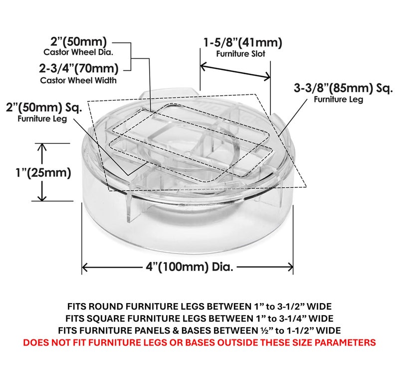 Slipstick CB658 Stack-Its 1 Inch Adjustable Bed Risers/Furniture Risers (Set of 8) Lifts Height 1", 2", or 3" When Stacked - Clear Heavy Duty Raisers - Image 5