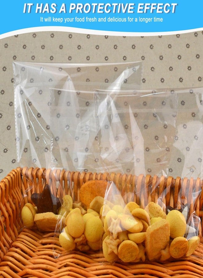 SYBL 100Pcs 4.5" x 5.5" Clear Cello/cellophane Self-adhesive Sealing Treat Bags Gift Packing Supplies For Bakery Candle Cookie - Image 4