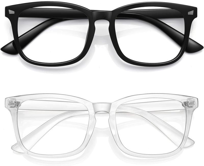 WOWSUN Unisex Stylish Nerd Non-prescription Glasses, Clear Lens Eyeglasses Frames, Fake Glasses - Image 1
