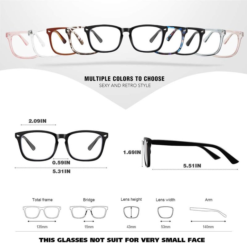 WOWSUN Unisex Stylish Nerd Non-prescription Glasses, Clear Lens Eyeglasses Frames, Fake Glasses - Image 5