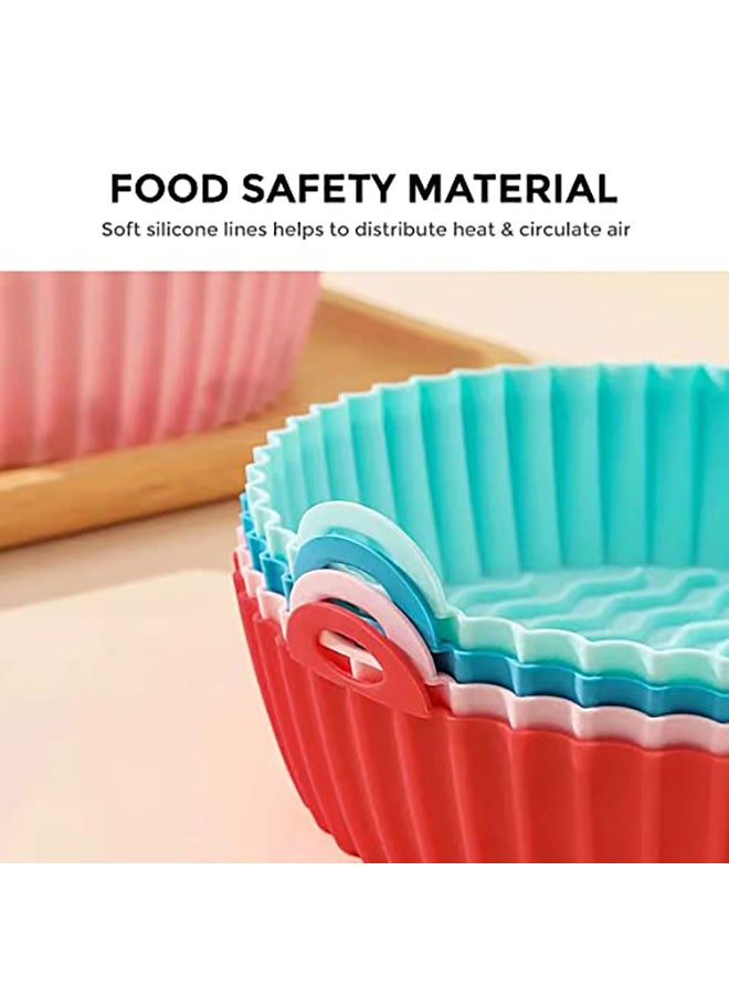 O Ozone Silicone Air Fryer Liner 8.5inch Pack of Two Reusable Air Fryer Silicone Basket - Blue/Grey  - Image 5